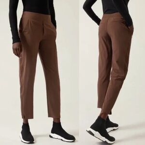 Athleta Brooklyn Mid Rise Ankle Pant brown 14